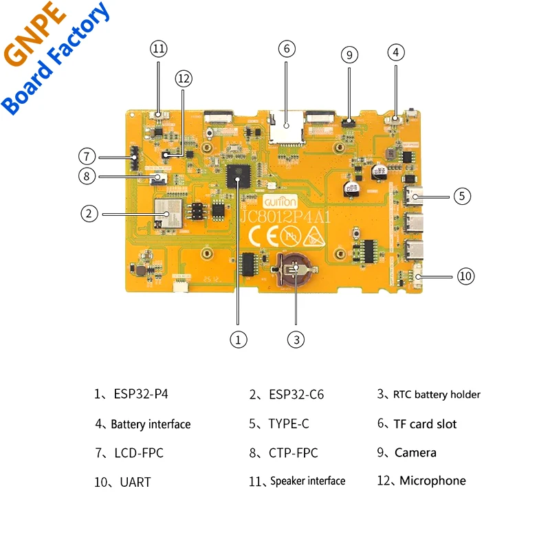 ESP32 P4 10.1 Inch Development Board 10.1inch Capacitive Touch 1280*800 screen Supports XiaoZhi AI LVGL Compatible with ESP32-C6