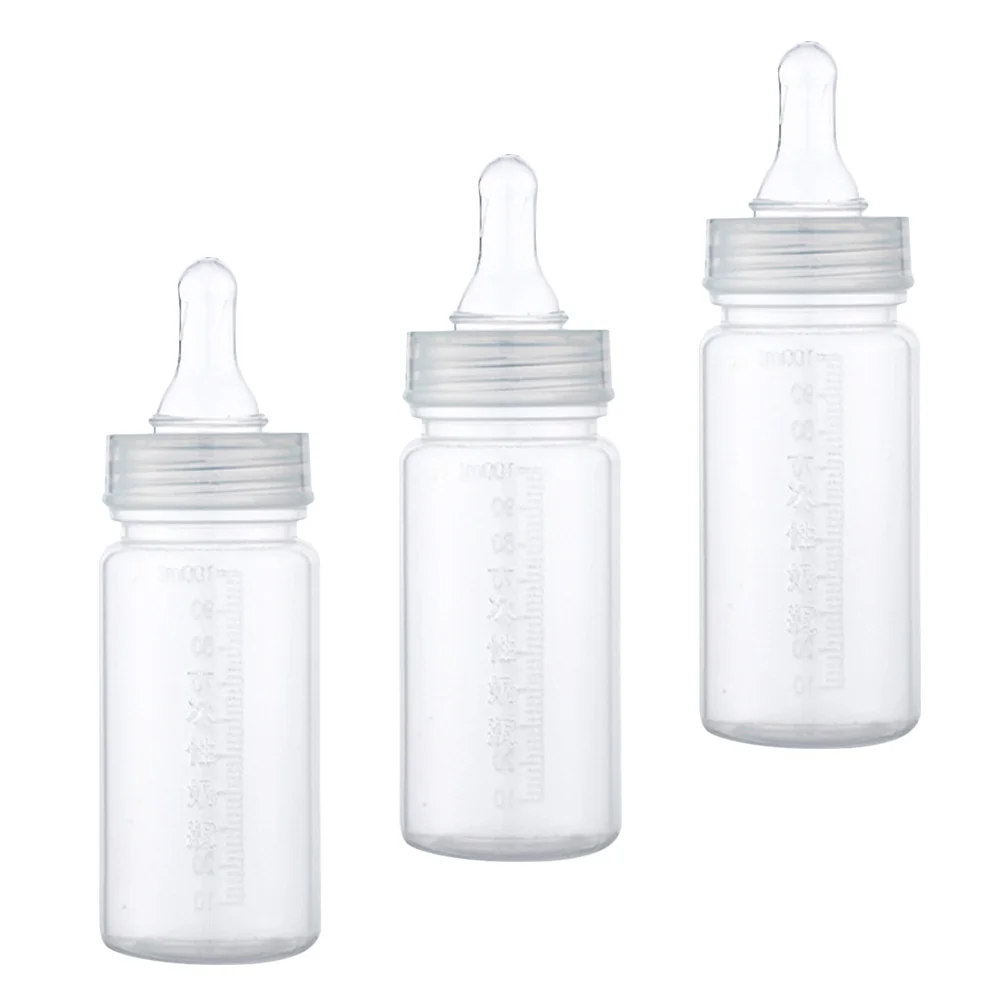 3 Pcs Baby Bottle Disposable Feeding Milk Feeder Once-off with Scale Infants Supplies Newborn