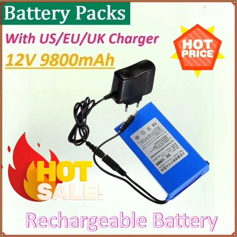 

Lithium Rechargeable Battery DC 12V 9800mAh for LED Solar Energy Storage Street Lamp monitoring motor equipment Battery Packs