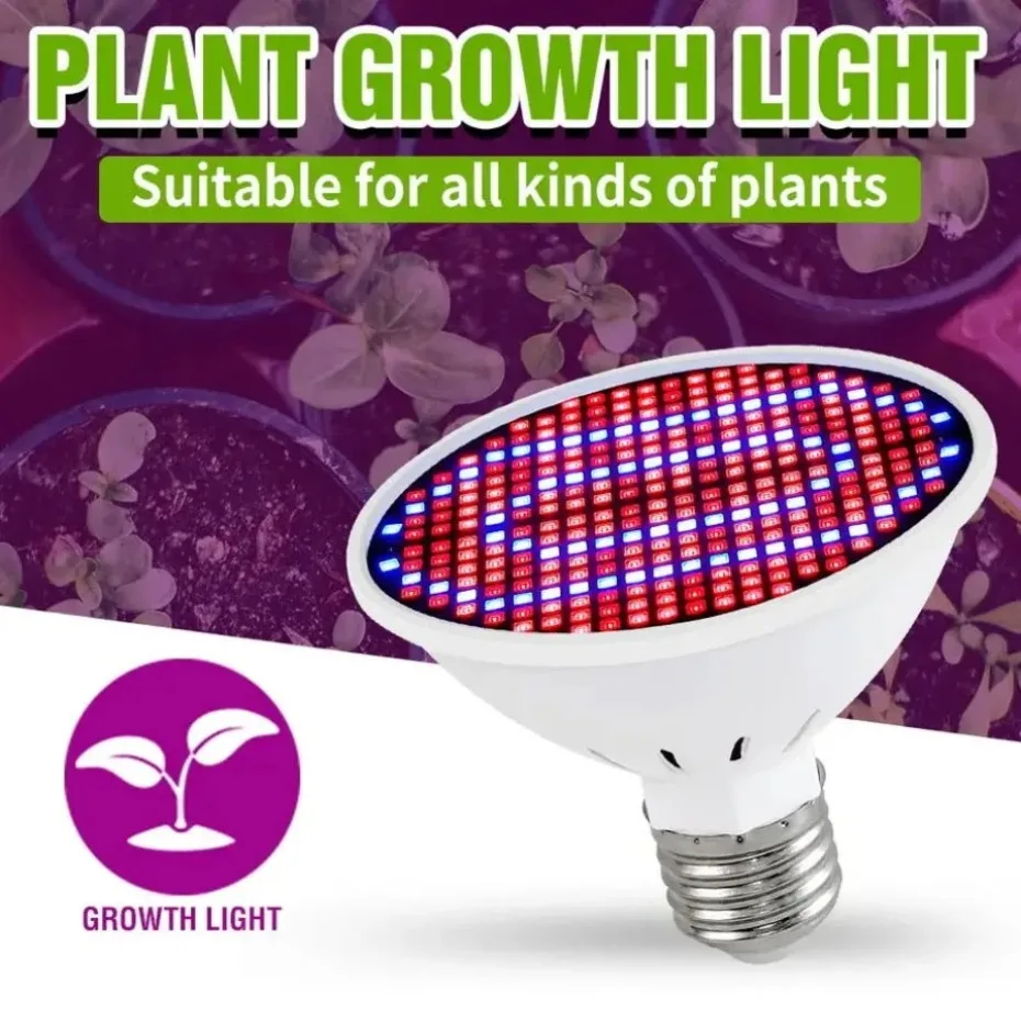 

UooKzz LED Grow Light E27 Full Spectrum Phyto Lamp Plant Bulb Growth Light Hydroponics 126 200 300 Led Greenhouse Lamp Grow Tent