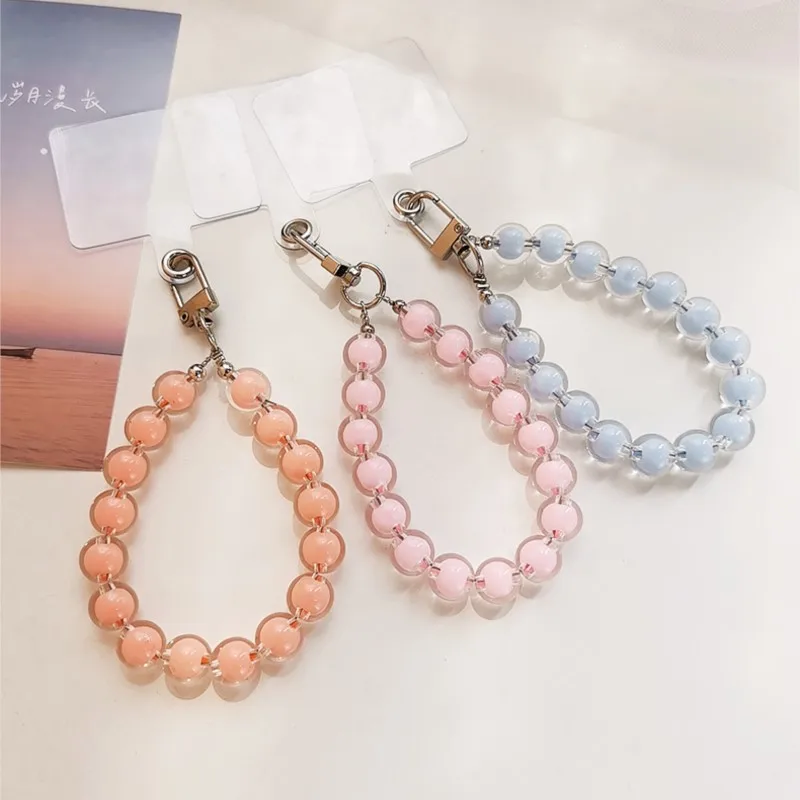 

Colorful Phone Chain Cute Lanyard Bracelet For iphone 16 15 Pro Max Redmi Girl Colorful Beads Hanging Chain Keychain