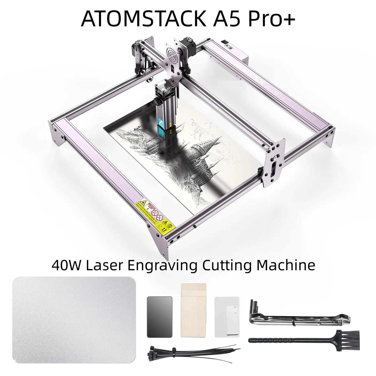 BIG SALE Laser Engraver CNC ATOMSTACK A5 Pro+ 40W Desktop Engraving Machine with Engraving Area Laser Effect for DIY Logo Mark