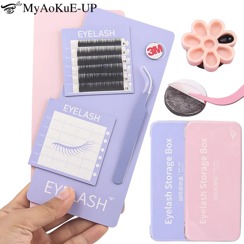 1 Set Single Layer Lash Extension Display Box Pallet Storage Box For Individual Suspended Magnetic Sheets Eyelash Protection Box