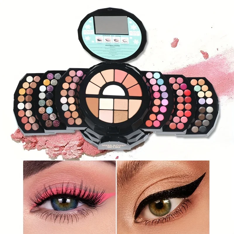 

Portable Makeup Palette Blush & Contour All-In-One Natural Dimensional Matte Shimmer 72 Color Eye Shadow ForMother's Day Easter