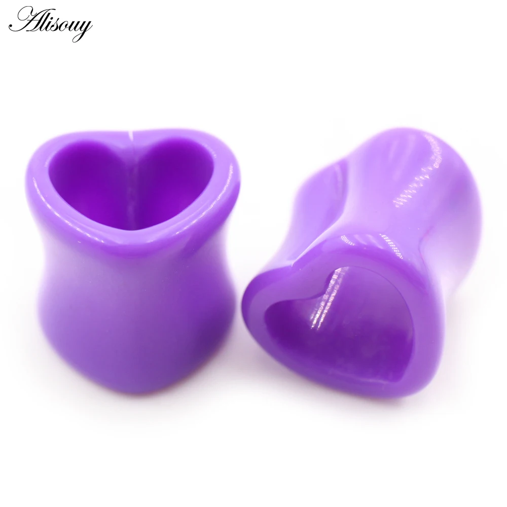 2pcs Ear Expander Piercings Heart Acrylic Ear Plugs Stretcher Expander 1 Pair Ear Piercings Studs Plugs Body Piercings 3-12mm