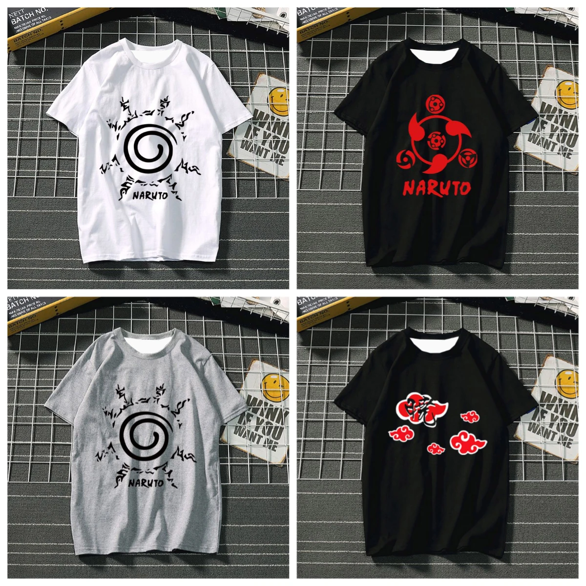Naruto Shippuden Camiseta 3D de manga corta para hombres y mujeres Estudiante Naruto Sasuke Itachi Uchiha Sharingan Mercancía