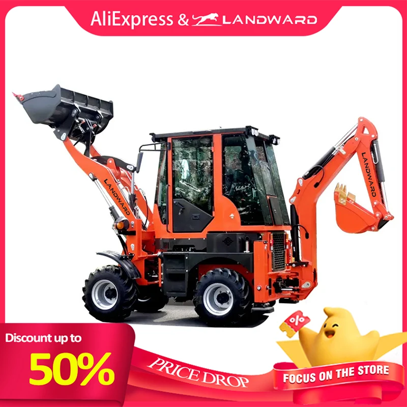 High Quality China LW15-10 CE/EPA 4X4 Mini Tractor Backhoe Excavator Loader Multifunctional 1Ton Backhoe Loaders Customized Sale