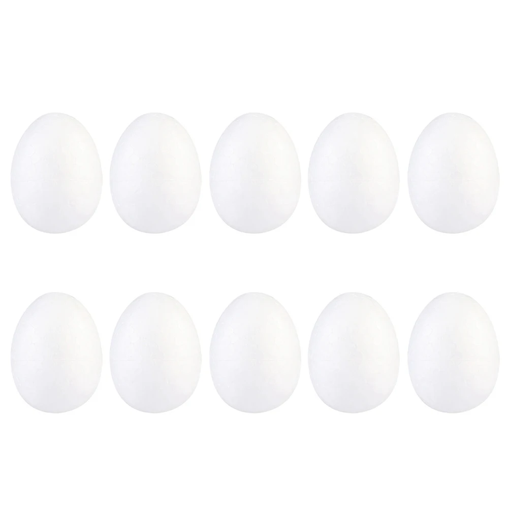 

50pcs Foam Eggs Ultra Light White DIY Craft Model Children Egg Painting Ornament Easter Christmas Halloween Sewing