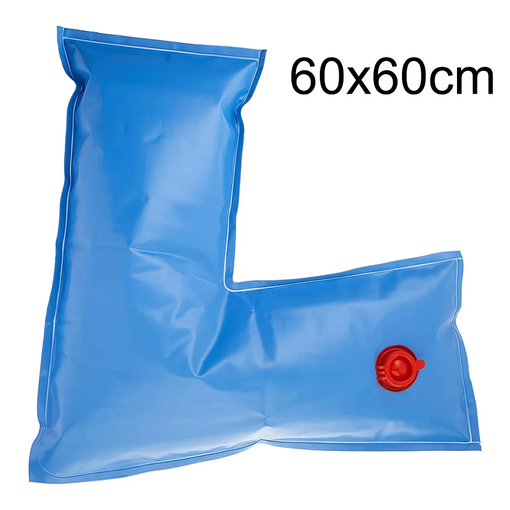 4pcs Swimming Pool L-shaped Water Bag For Above Ground Pool Pool Cover Weights Pool Closing Winterizing Kit Accessories 60x60cm