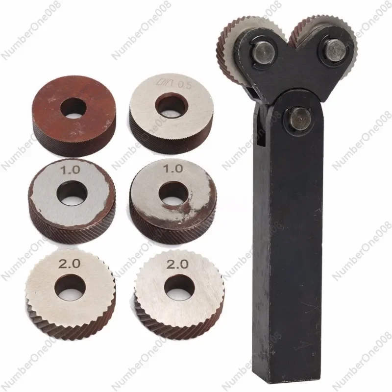 

7Pcs Steel Double Wheel Knurled Tool Kit High Speed Steel Lathe Cross Double Wheel Mesh Twill