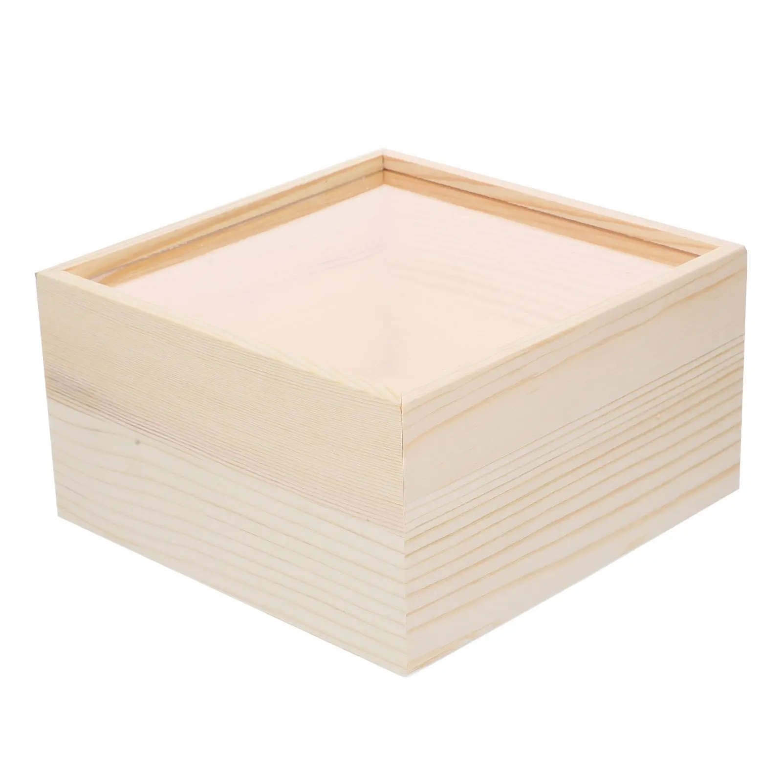 

Acrylic Storage Box 20x20x10cm Clear Lid Wooden Boxes for Jewelry Teacups Brooches Household Items ganizing Display Case Sewing