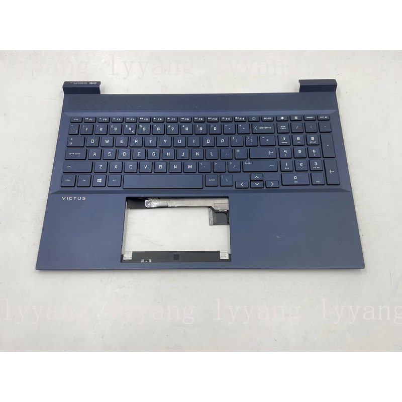 f  For   HP Victus 16-E Palmrest Top Cover UK Keyboard Blue M54739-031
