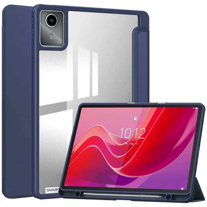 

Чехол для планшета Lenovo Xiaoxin Pad 2024 Tab M11, 11-дюймовый тройной держатель для карандашей, акриловая задняя откидная подставка, противоударный чехол