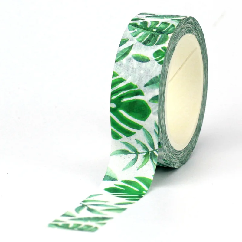 NEW 1PC Decorative Beautiful Floral Leaves Washi Tape Set DIY Scrapbooking Journaling Adhesive Masking Tape Cute Papeleria