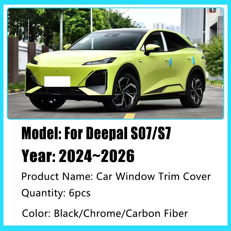 Car Sticker For Deepal S07 S7 2024 2025 2026 Window Pillar Post Door Trim B C Column Cover Glossy Scratch-resistant Accessories