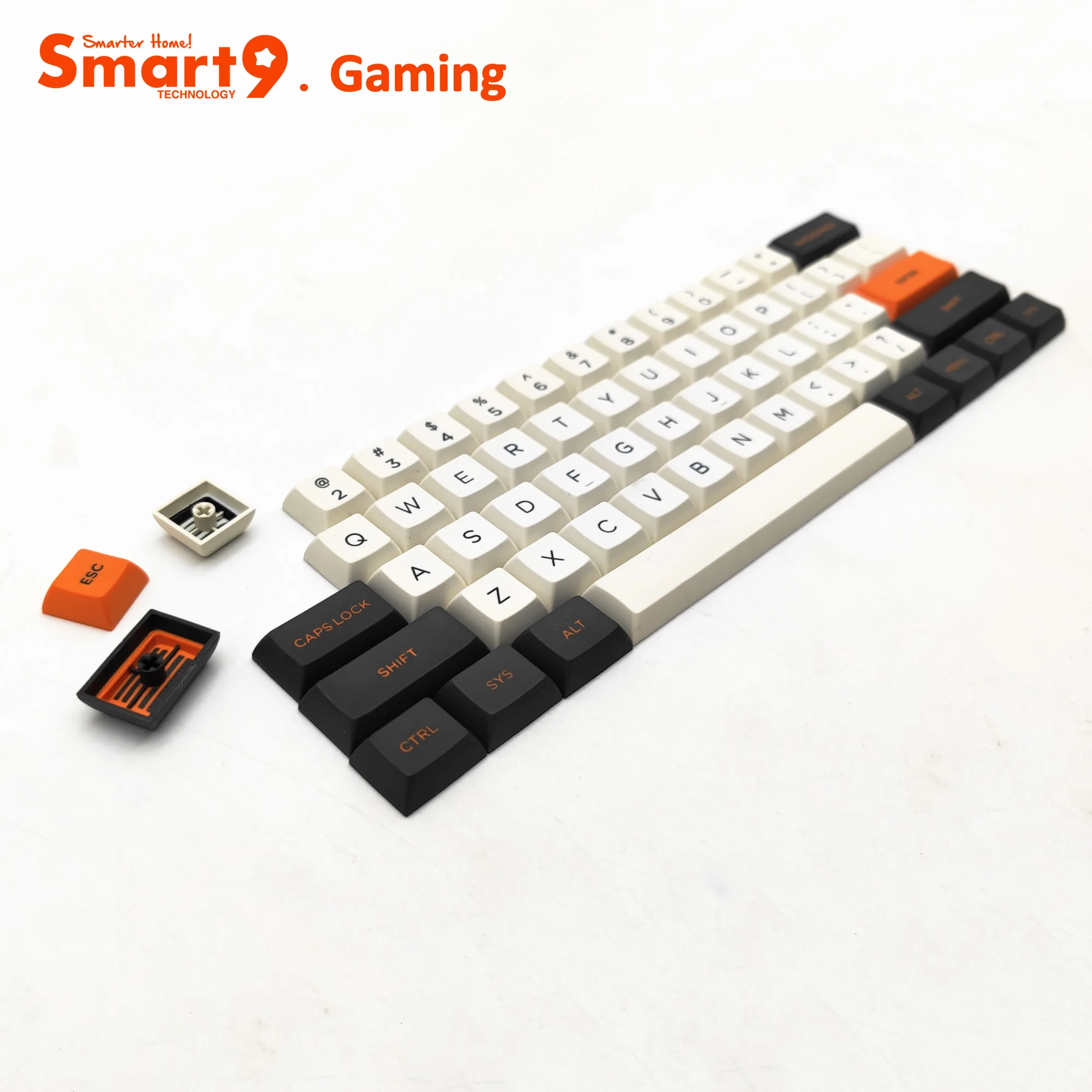 Smart9 DSA Keycaps PBT Double Shot Carbon Colorway For Cherry Gateron Kailh Switch Gaming Mechanical Keyboard