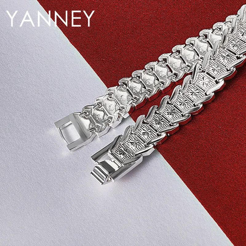 New 925 Sterling Silver 8 Inches Fine Watch Strap Bracelet For Women Hip Hop Fashion Charm Wedding Jewelry Gifts Accessories