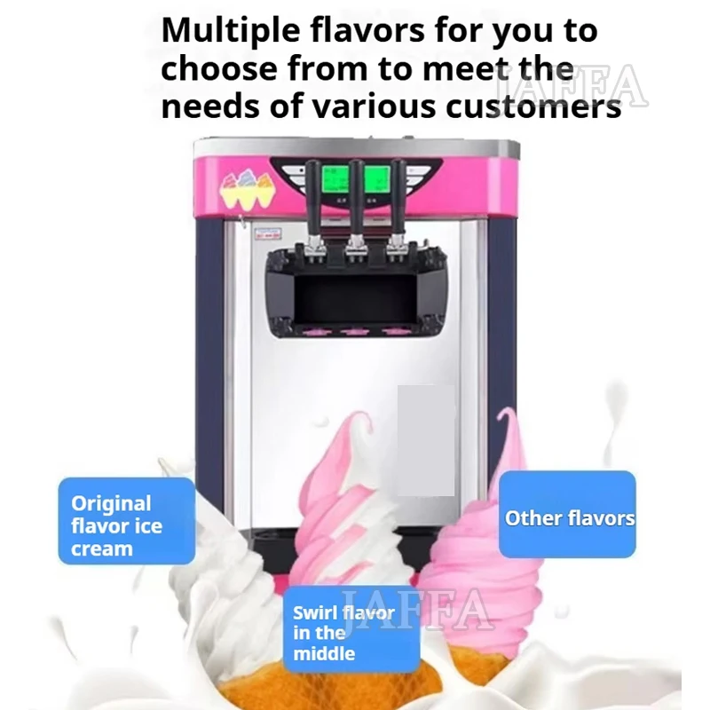 Commercial Soft Ice Cream Maker Single-Flavor Benchtop 2000W Countertop Vending Machine For Business Snacks Drinks