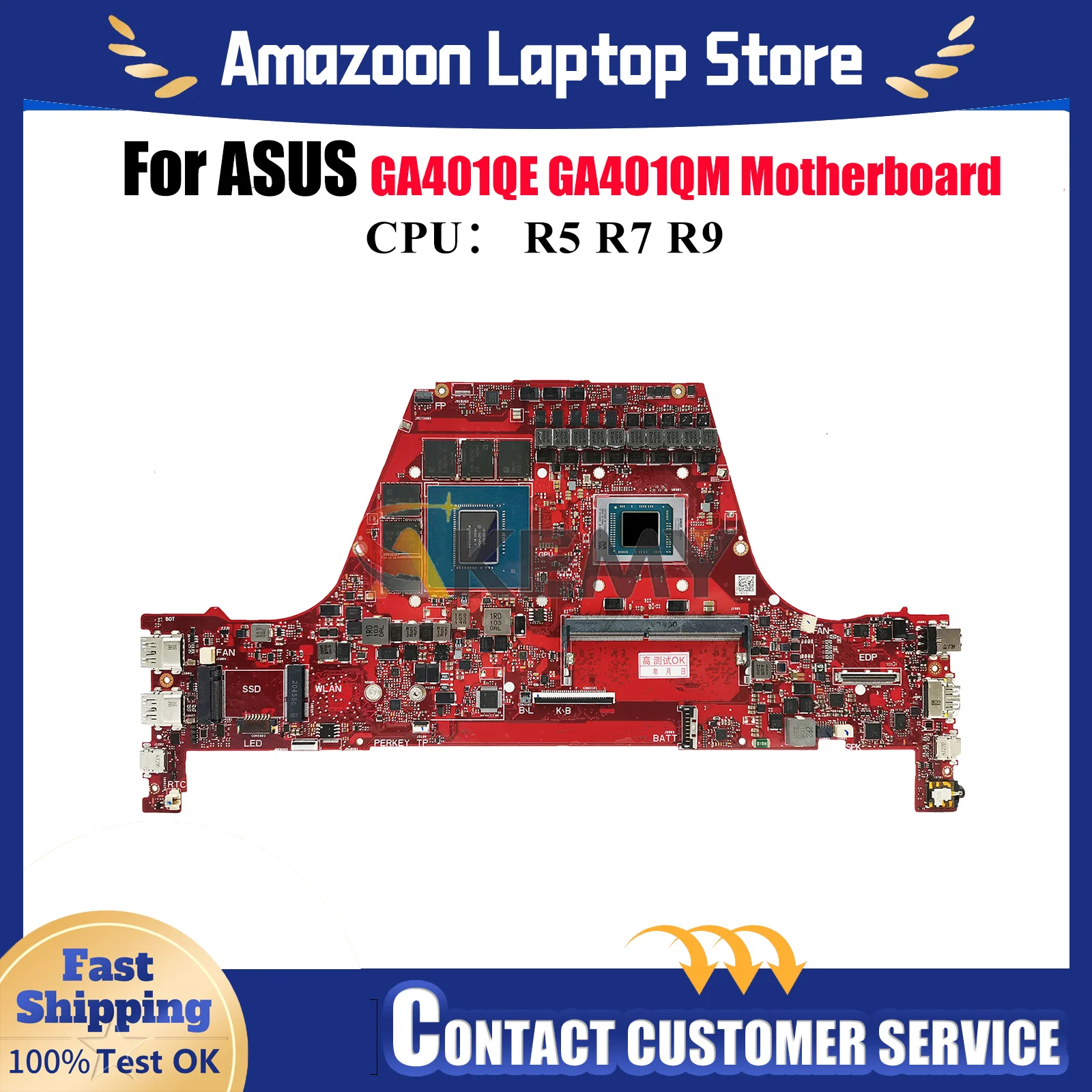 

Материнская плата GA401QM для ноутбука ASUS ROG Zephyrus G14 GA401Q GA401QM GA401QE с процессором R5 R7 R9 116% tests ОК