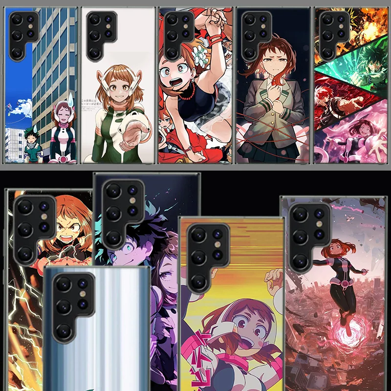 1pc Ochako Uraraka Capa Phone Case For Samsung S26 Ultra S25 Edge Galaxy S23 S21 S20 S24 FE S22 S10 Plus Cover Clear TPU Shell C