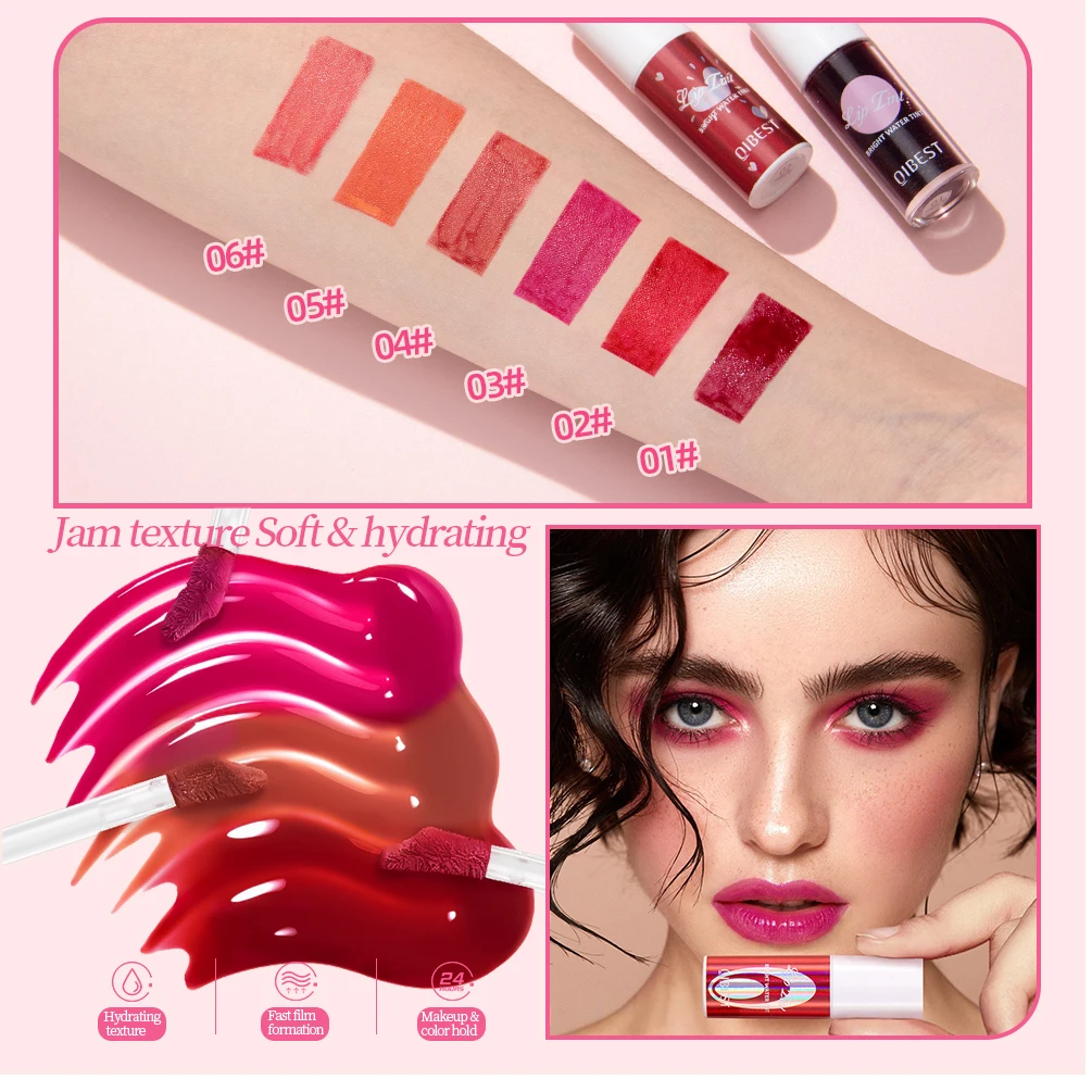 QIBEST Mirror Water Lip Gloss Makeup Velvet Waterproof Moisturizing Long Lasting Lip Tint Lipstick Cosmetic Beauty Lipgloss