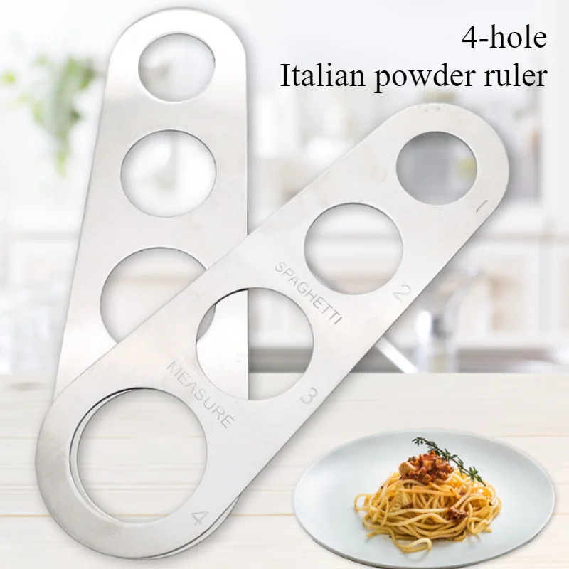 1 Stuk 4-Holes Italiaanse Poederliniaal 430 Roestvrijstalen Meetinstrument Pasta Handnoedel Meetapparaat Keukengereedschap