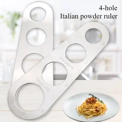 1pc 4-hole Italian powder ruler 430 stainless steel Measuring instrument Pasta Hand held noodle measuring device Kitchen tools