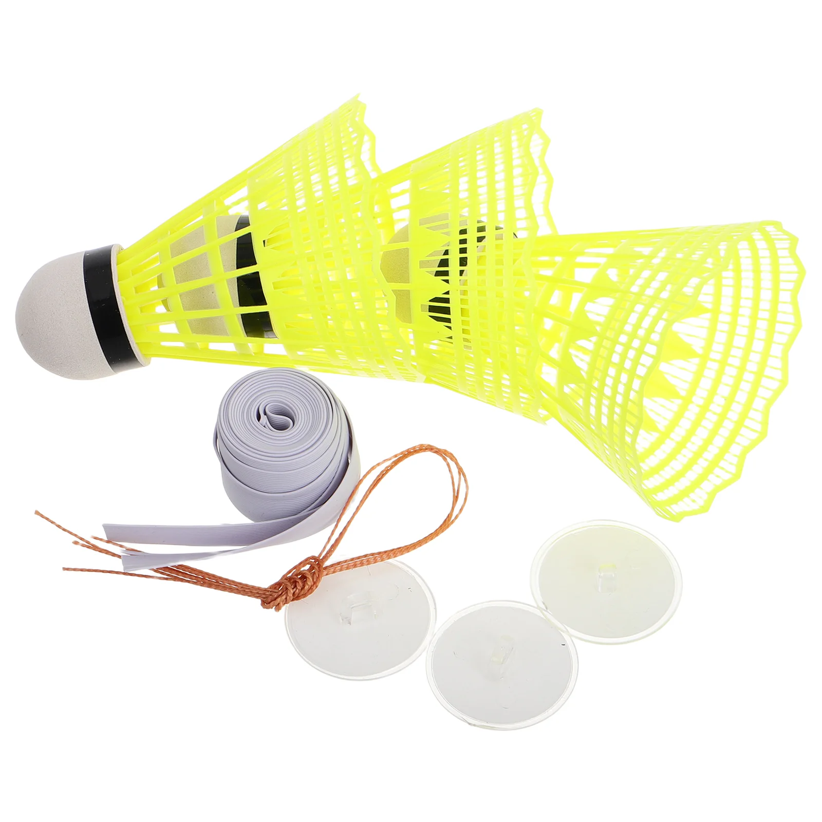 Rebound Badminton Shuttlecock with Elastic Rope Self Training Device Single Player Badminton Trainer Set for Solo Practice