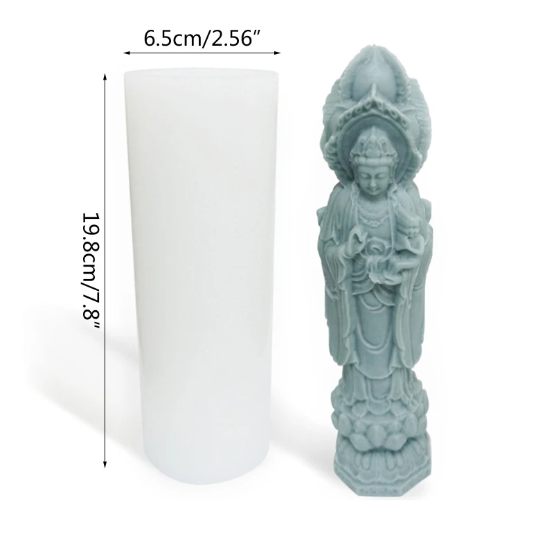 Guanyin Statue Silicone Mold Soap Making Mould Dropship