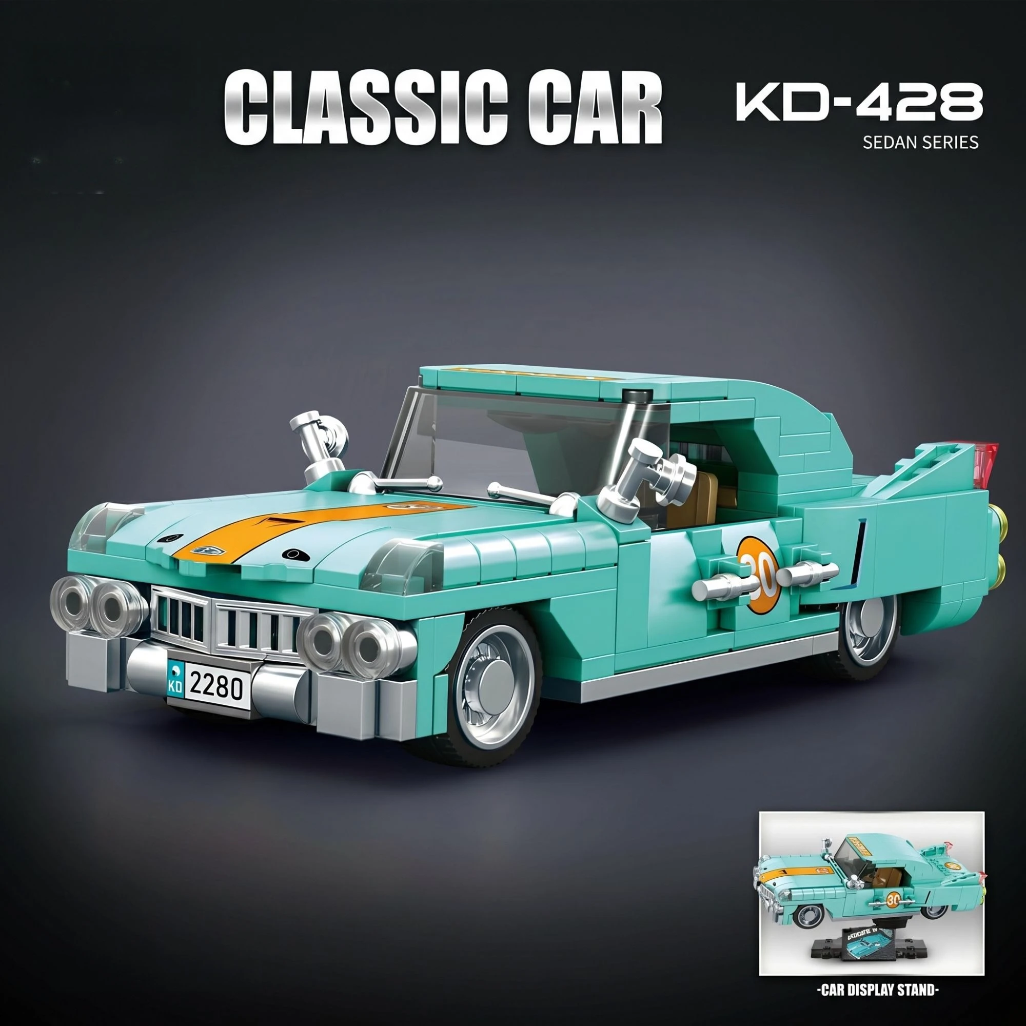 

306pcs KD-428 Sport Car Building Blocks MOC Old Style Supercar Classic Racing Vehicle Assembly Model Bricks for AdultsToys Gifts