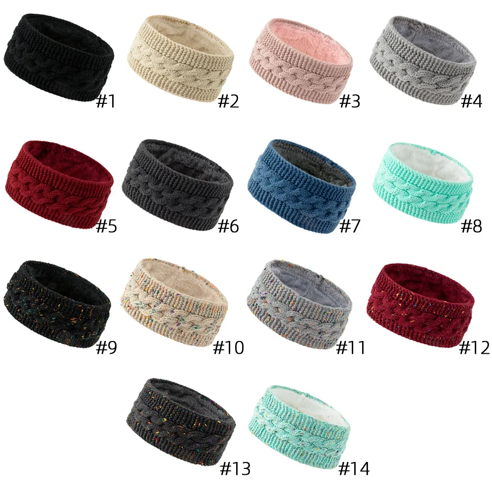 1-teiliges wintergestricktes, klobiges Stirnband, gehäkelt, Turban, gestrickter Ohrenwärmer mit Plüschfutter, Ohrenschützer, Strumpffüller für kaltes Wetter – Detail 2