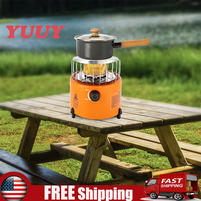 

2000W 2 in 1 Portable Gas Stove & Heater Camping Gas Stove High Efficiency