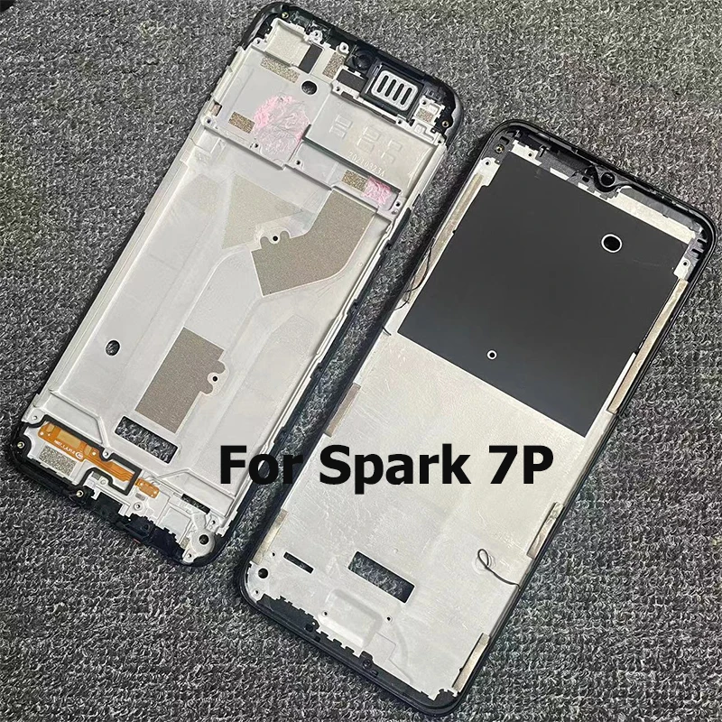 Front Bezel Housing Middle Frame For Tecno Spark 8T 7 7T 7P 6 5 4 Go Air Pro Rear Plate Chassis Power Volume Button Replacement