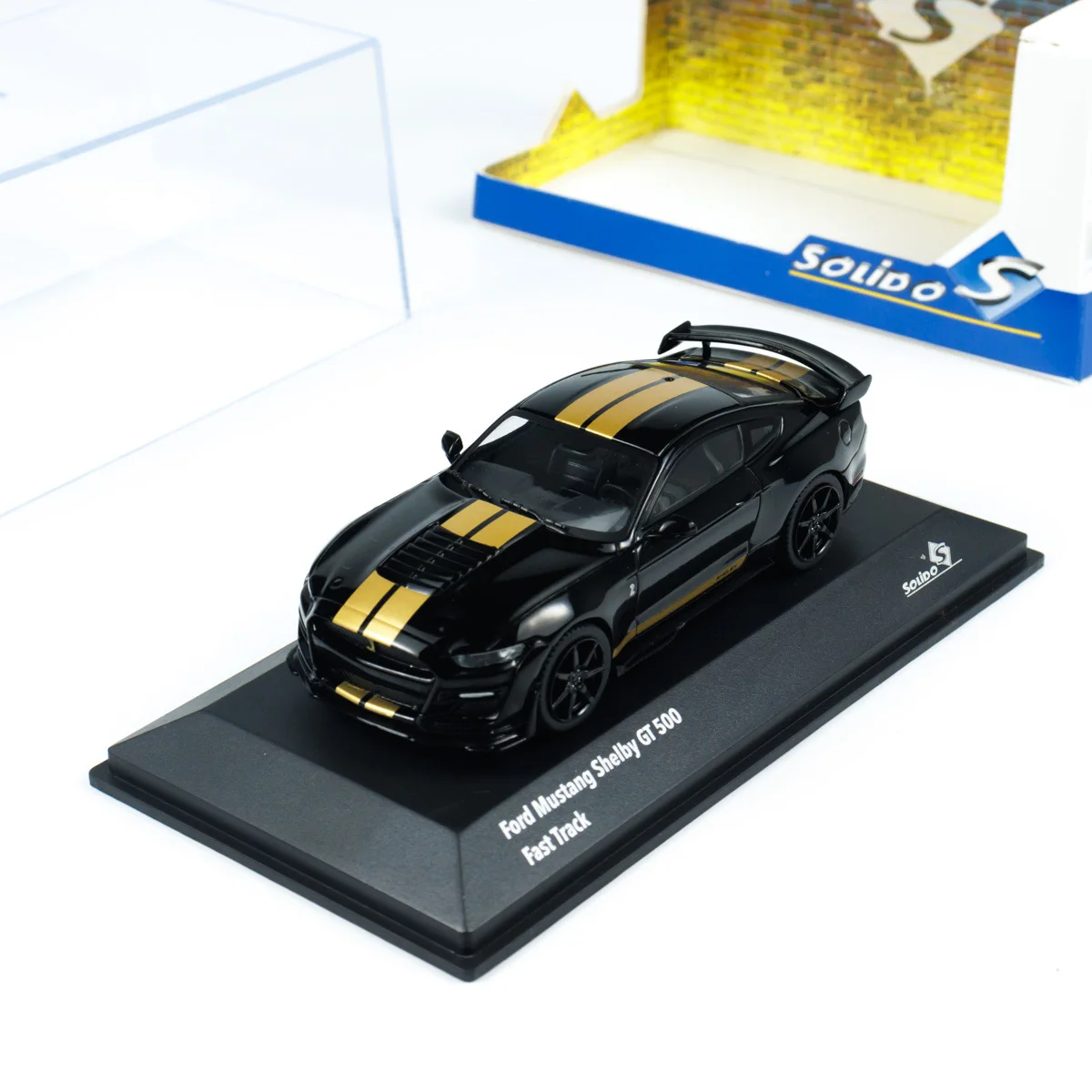 

Diecast Solido 1:43 Scale Shelby Mustang GT500 Black 2020 Alloy Car Model Collectible Toy Gift Souvenir Display Ornament