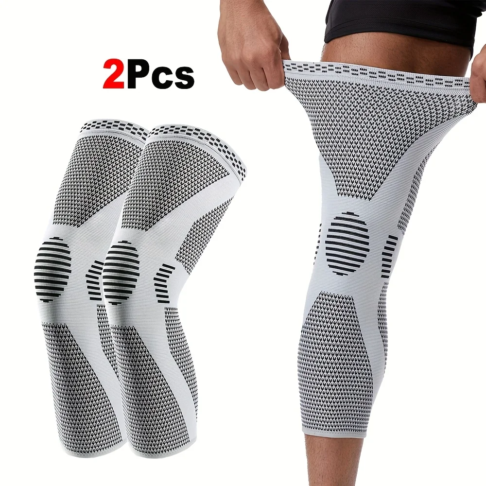 

2pcs Knitted Sports Knee Support Premium Breathable Compression Knee Pad with Meniscus Protection Anti Slip Shock Absorbing
