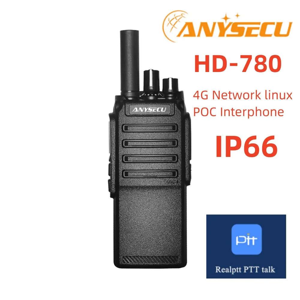 

ANYSECU HD-780 4G IP66 Public Network Linux POC Interphone 2800 mAh Work with Realptt Platform with GPS Function