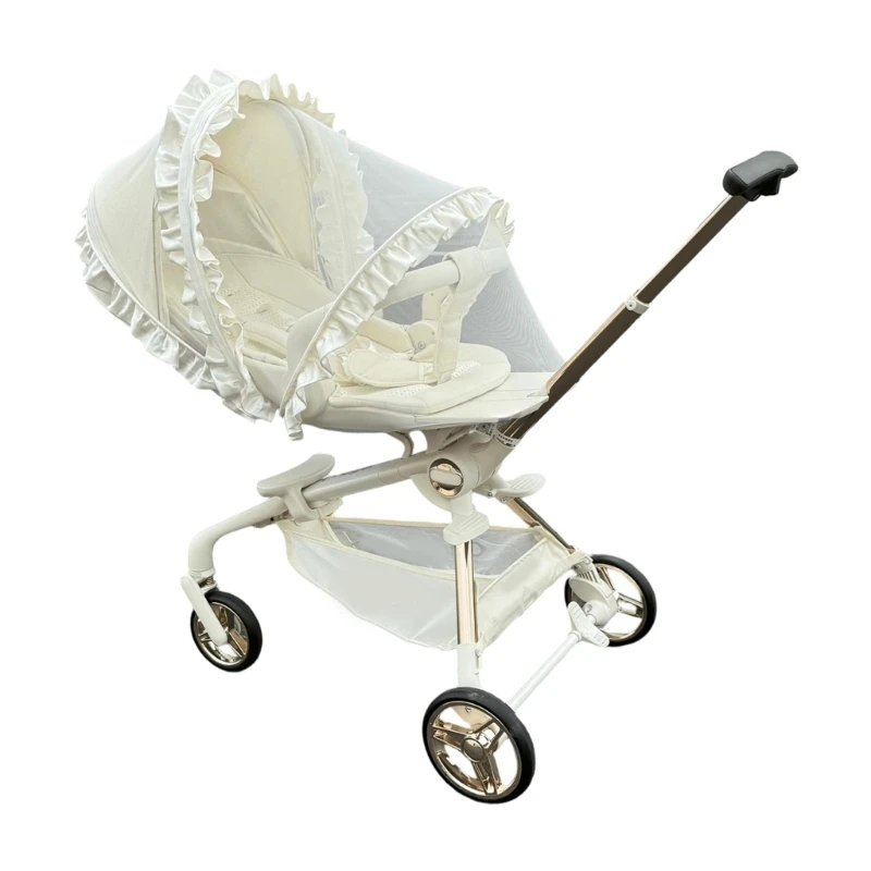 

J15U Elegant Sweet Baby Strollers Fly Net Cover Full Coverage Breathable Mesh for Infant Carriage