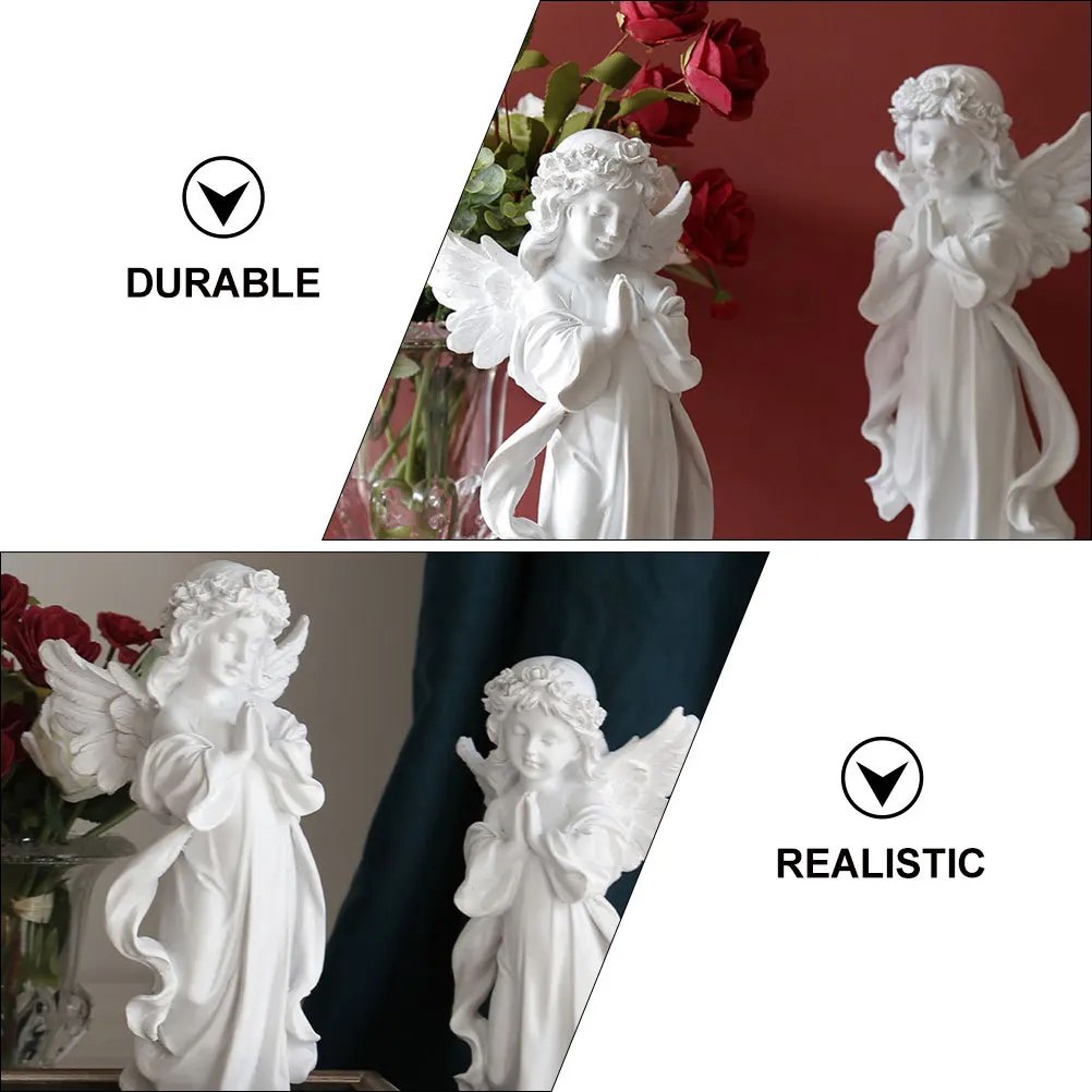 

1Pcs Lovely Angel Decor Resin Sculpture European Style Fairy Statue Multifunctional Hand-Painted Garden Home Decor