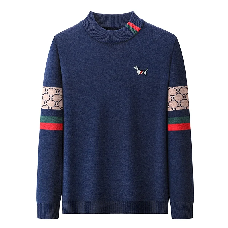 التصميم الأصلي الرجال س الرقبة البلوز سترة شتاء جديد وصول الكلب طباعة لينة صوف مبطن رشاقته موضة وسيم ملابس رجالي #6