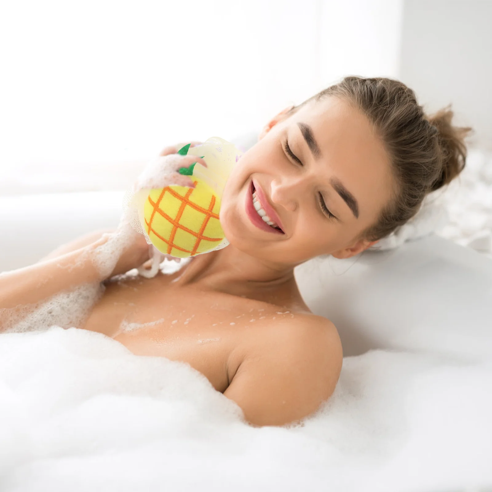 

4Pcs Fruit Mesh Bath Ball Cartoon Shower Sponge for Children Exfoliating Scrubber for Smooth Skin Daily Bath Use
