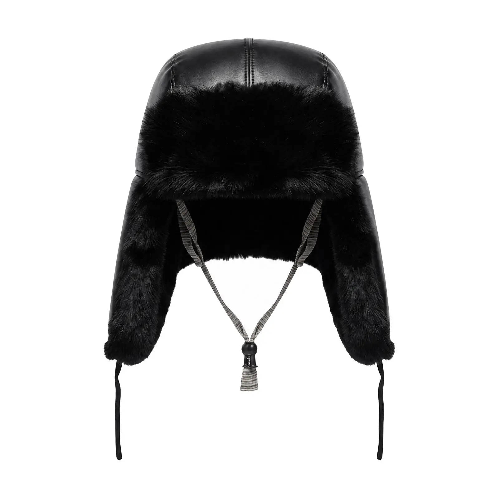 Cold Weather Safety Hard Hat with Thermal Lining and Ear Flaps for Work PU Leather Shell with Adjustable Chin Strap for Secure