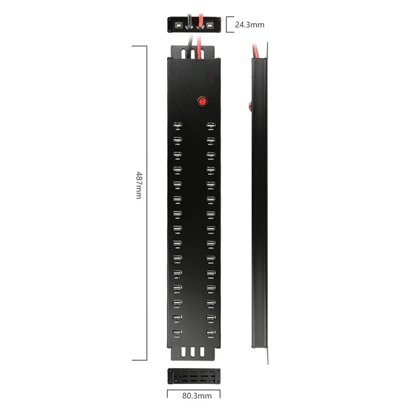 Full Metal for Sipolar A812 ORICO 30 20Ports Industrial Data HUB USB2.0 Splitter 300W Powered Hub