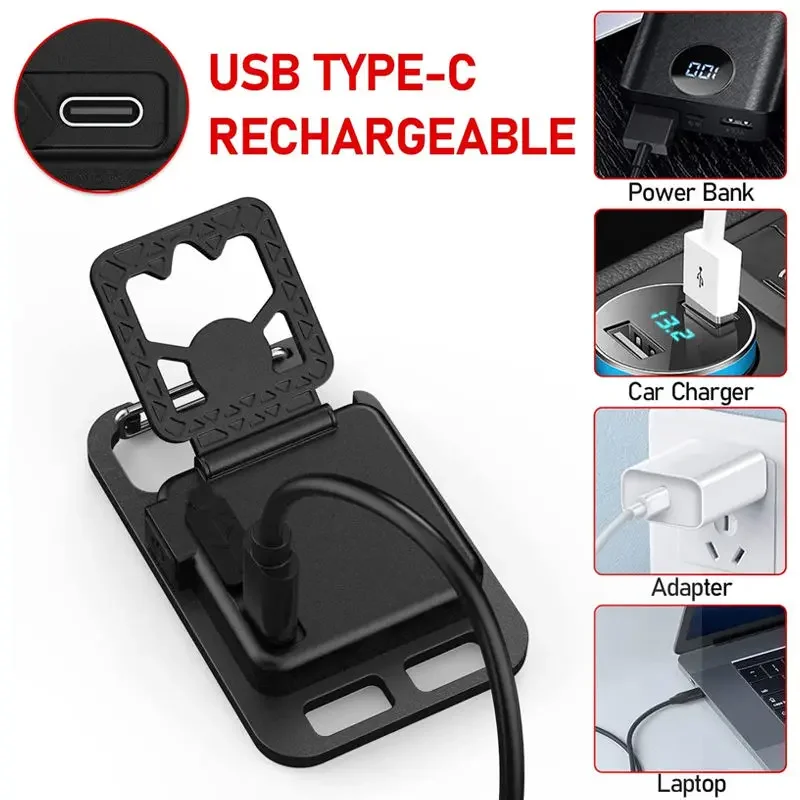 USB MINI COB Keychain Convenient Flashlight with 4 Lighting Modes Rechargeable Camping Light with Magnet for Camping Home Work