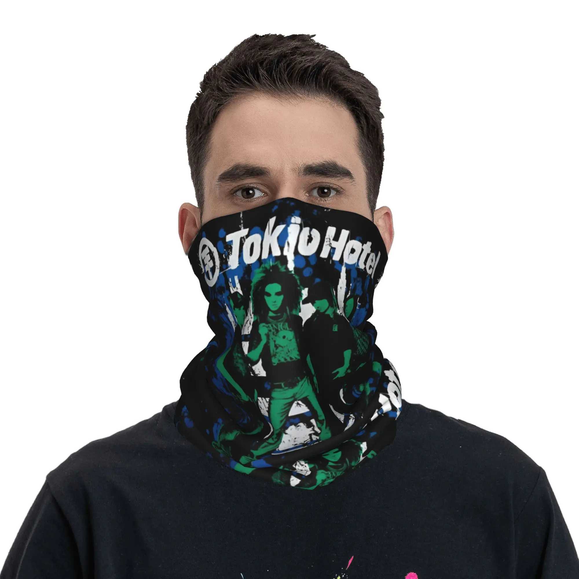 

Custom Tokios Hotels Bandana Neck Gaiter UV Protection Face Scarf Cover Men Women German Pop Rock Headband Tube Balaclava