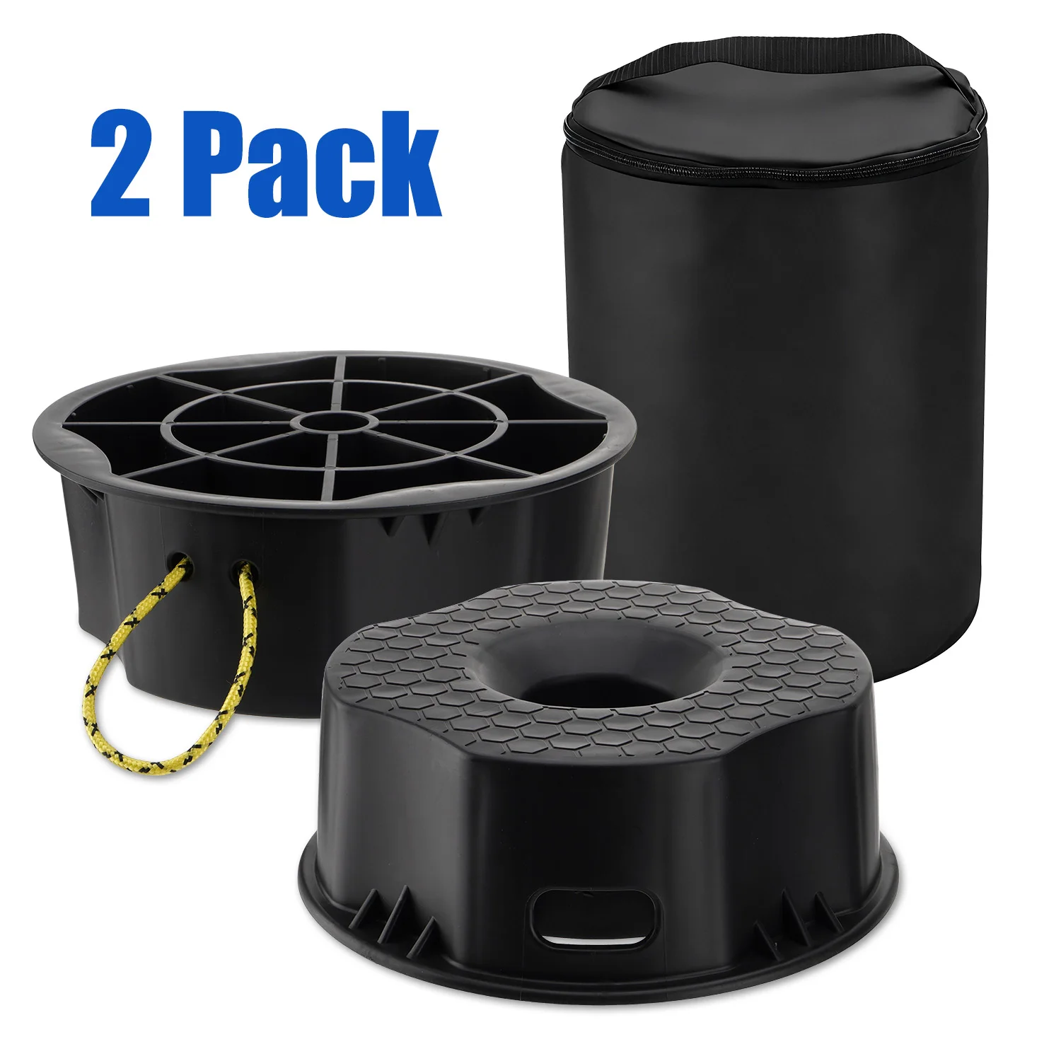 

2 Pack Trailer RV Jack Block Stabilizer Blocks 10000 lbs Levelers For Camper