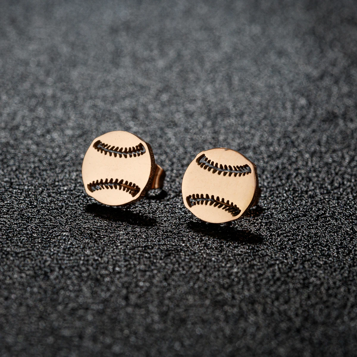Shuangshuo Trendy Baseball Studs Earrings For Women Stainless Steel Football Volleyball Softball Sports Earrings Jewelry Gift
