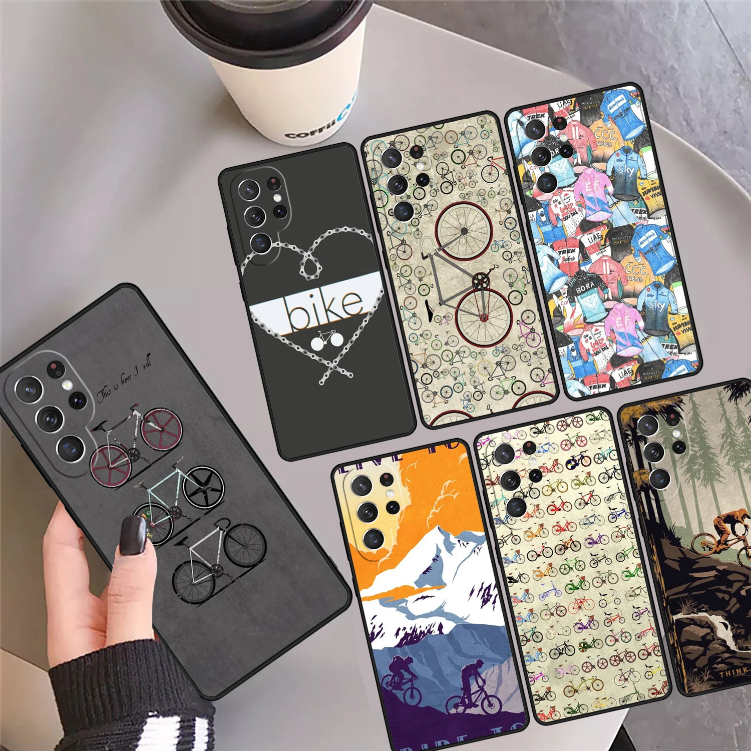 

Love Cycling Road Bike Phone Case Cover Coque For Samsung Galaxy S24 S25 Ultra 23 S22 Plus S21 FE S20 Note 10 Pro Note 20