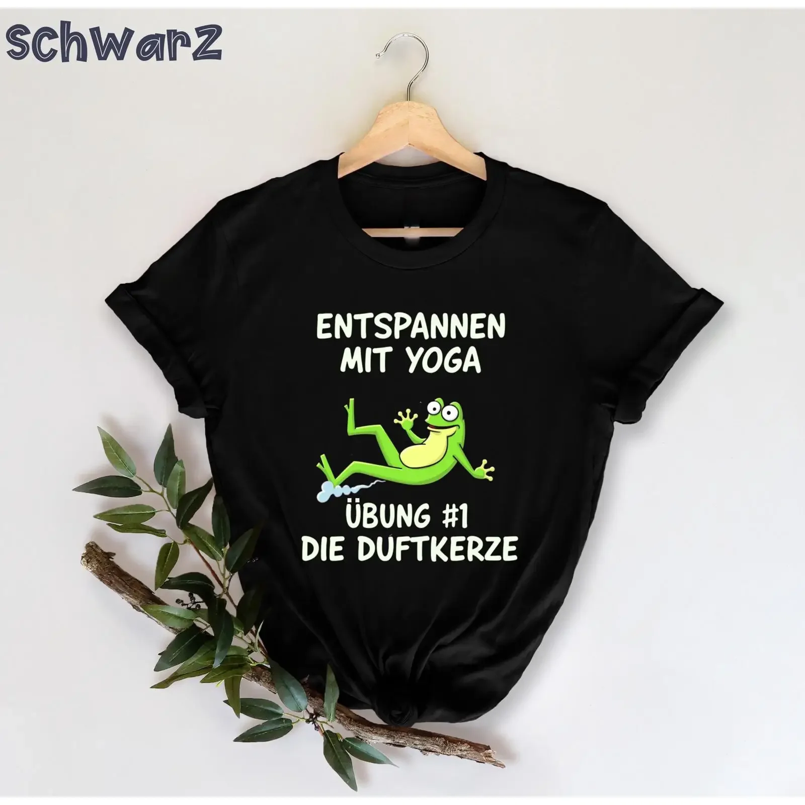 Funny Frog Yoga Relax T Shirt Casual Meditation Fitness Cute Humorous Scented Candle Joke GifT for  vintage Washed Stretched