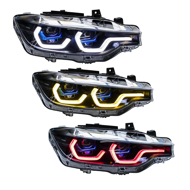 Car Plug and Play Upgrade Modified OSS Spoon DRL LED Projector Lens Laser Headlight Assembly for 2013-2019 3 Series F30 F35
