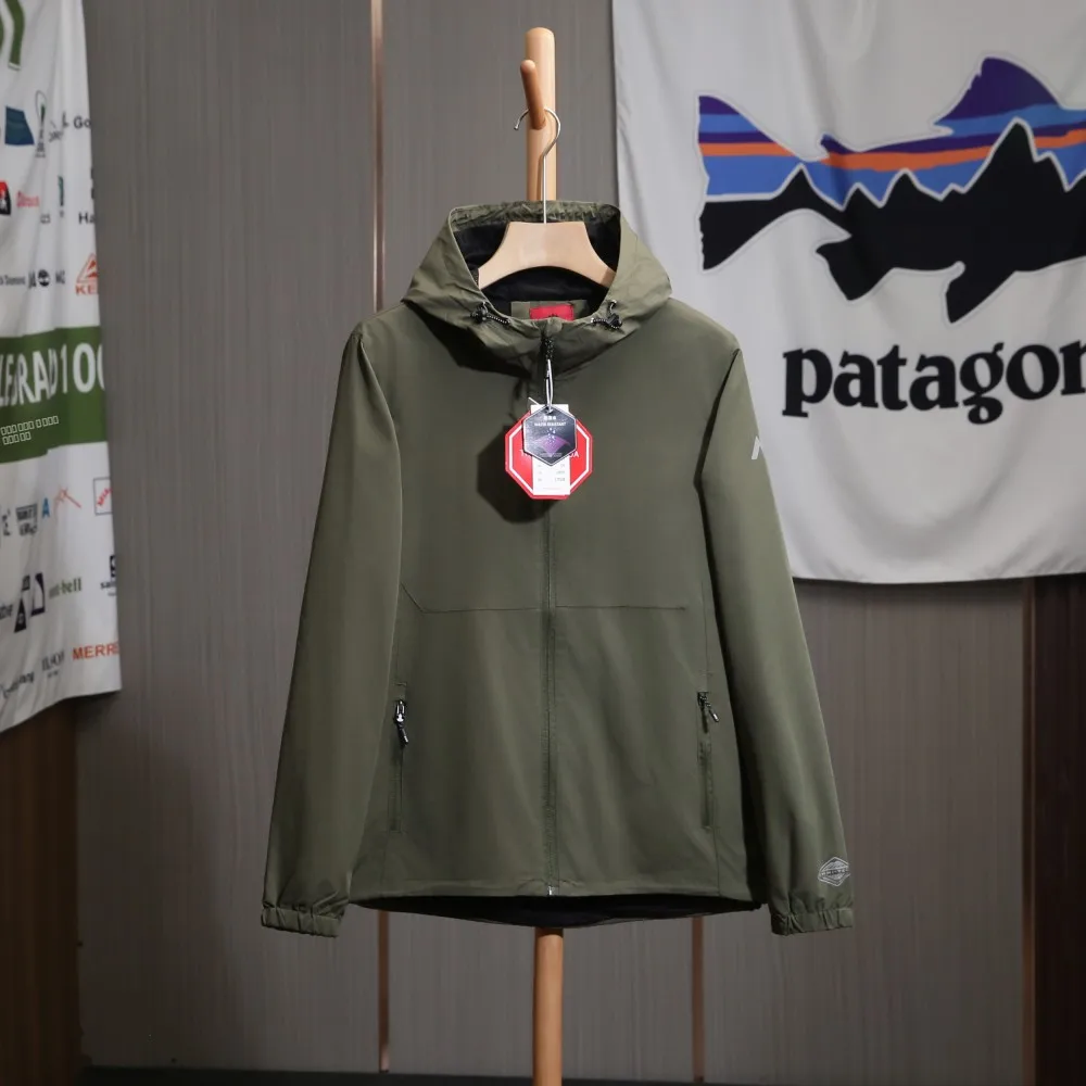 جايت للتسلق في الهواء الطلق للرجال مقاوم للرياح ومقاوم للماء وغطاء للرأس مبطن بشكل منتظم طويل وسحاب للإغلاق #3